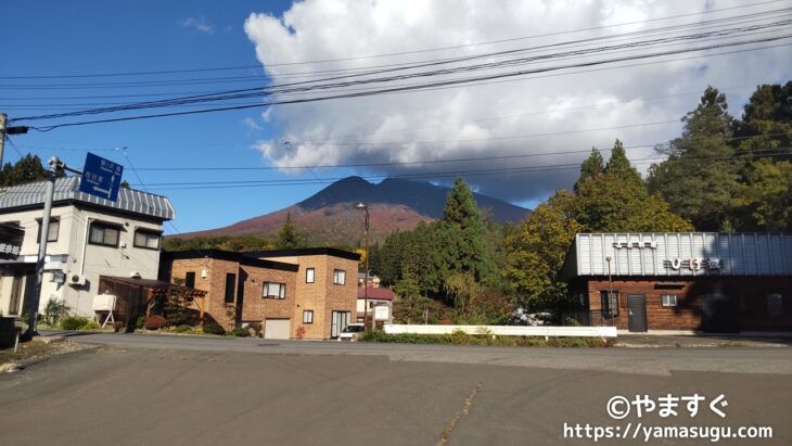 岩木神社駐車場から見る岩木山