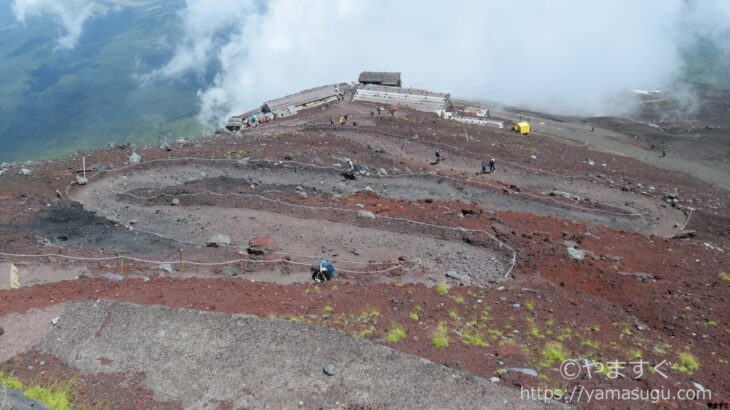 富士山の吉田ルートの登山道の様子