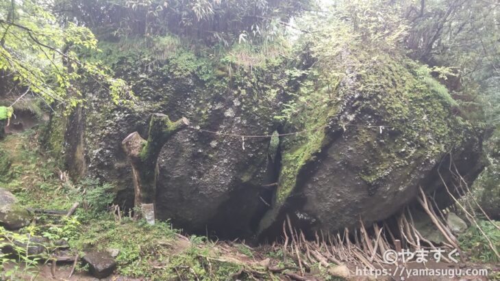 金時山の宿り石
