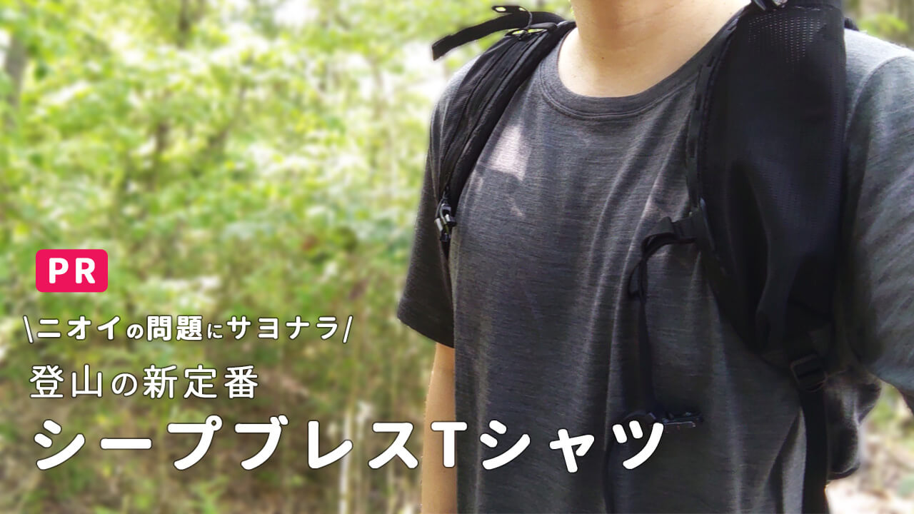 シープブレスTシャツを着た男性