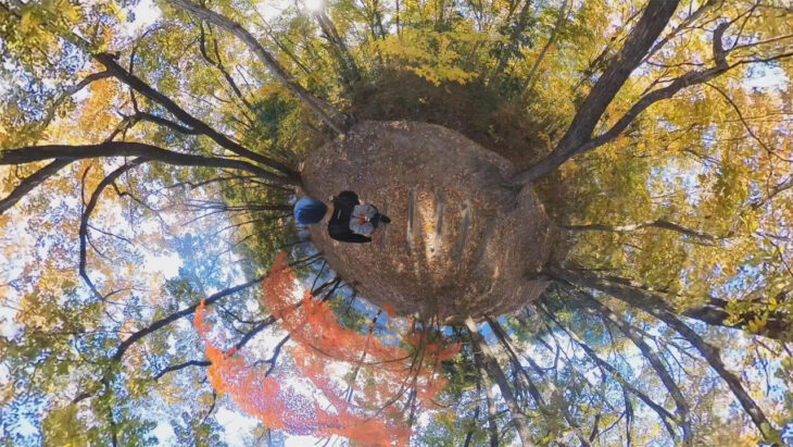 Insta360 X3を使った背面からのショット