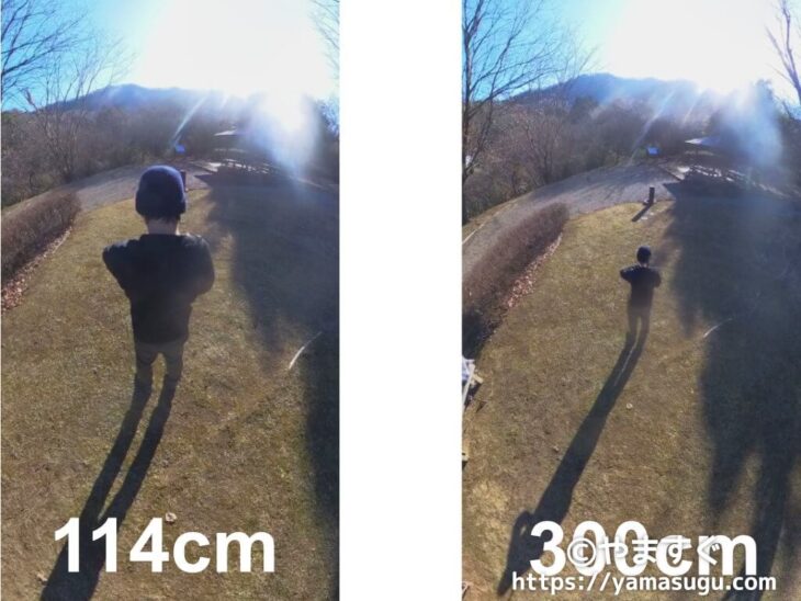 見えない自撮り棒を比較した様子
